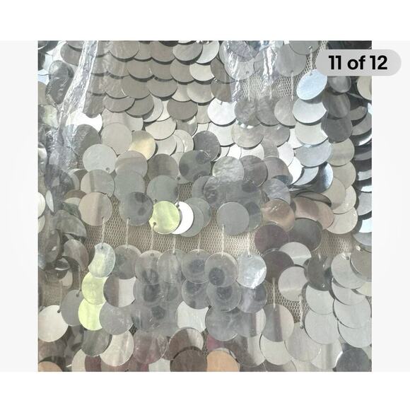 Mac Duggal Sequined Short Homecoming Dress Sleeveless Silver Size 2 NWT - Picture 11 of 12